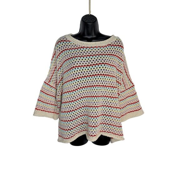 Haptics By Holly Harper 3X Multicolor Crochet Knit Sweater - Picture 10 of 10